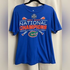 2017 National Champions Florida Gators Baseball Tee T Shirt unisex Small Blue